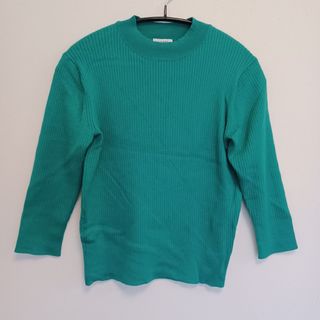 ユナイテッドアローズグリーンレーベルリラクシング(UNITED ARROWS green label relaxing)の美品　グリーンレーベルリラクシング　ワンオブマイン　７分袖　リブハイネニット(ニット/セーター)