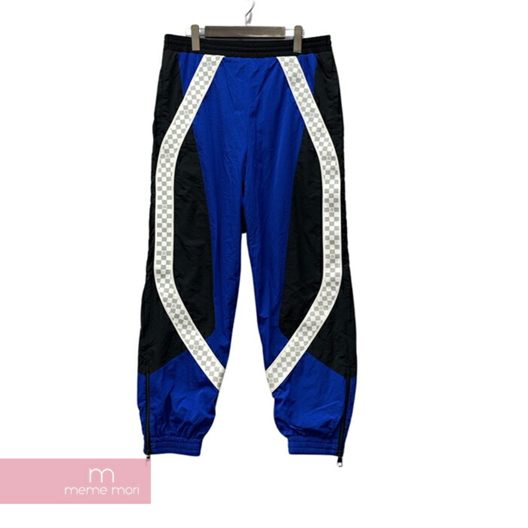 LOUIS VUITTON 2022SS Technical Tracksuit Trousers 1A9SVK ルイヴィトン テクニカルトラックスーツトラウザー トラックパンツ ナイロンパンツ ダミエ ブラック×ブルー×ホワイト サイズM【231124】【新古品】【me04】ナイロン100%裏地