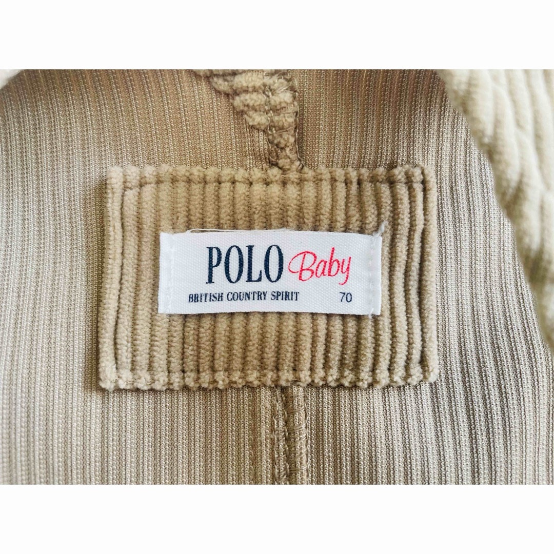 POLO RALPH LAUREN(ポロラルフローレン)のラルフローレン　コーデュロイ　カバーオール　オーバーオール　ブラウン　ベージュ キッズ/ベビー/マタニティのベビー服(~85cm)(パンツ)の商品写真