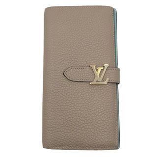 ルイヴィトン(LOUIS VUITTON)のLOUIS VUITTON ルイヴィトン 長財布 LVヴェルティカルウォレット ロングウォレット 二つ折り ベージュ M81367  トリヨンレザー   ガレ ゴールド金具 レディース【中古品】(財布)