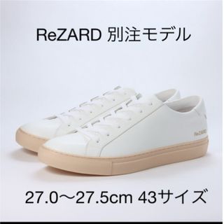 リザード ReZARD 別注スニーカー ミニロゴ ホワイト/ベージュ(スニーカー)