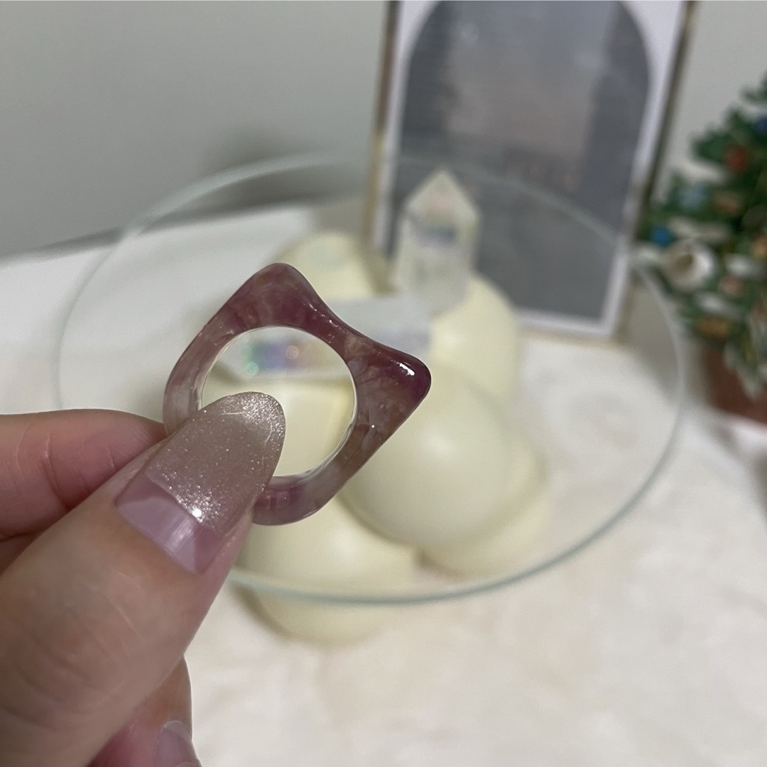 square raspberry ring ハンドメイドのアクセサリー(リング)の商品写真