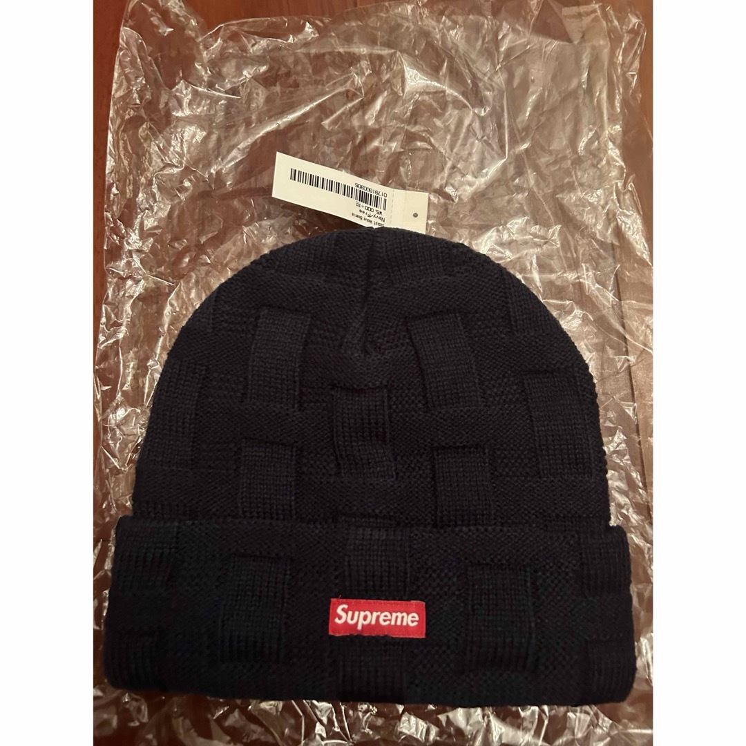 セール Supreme Basket Weave Beanie navyニット帽/ビーニー