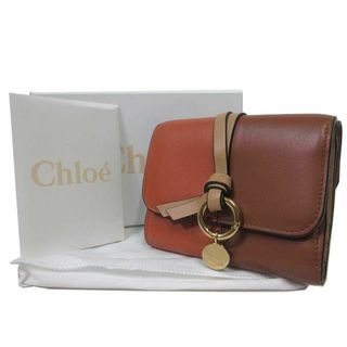 クロエ(Chloe)の【新品】クロエ 財布 CHC22WP718I67 9J5 (レッドブラウン 1) 三つ折り財布(小銭入れあり) Chloe' アルファベット レザー バイカラー スモール トリフォールド  ウォレット ブティック レディース(財布)