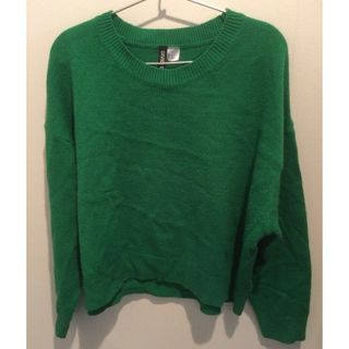 エイチアンドエム(H&M)のH & M  エイチアンドエム　アクリルセーター  ニット　グリーン(ニット/セーター)