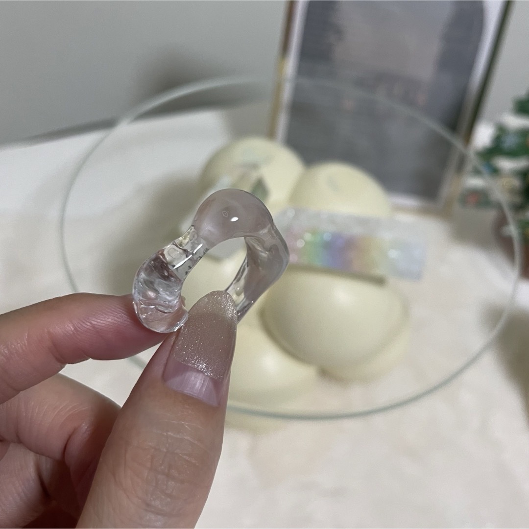 pink marble ring ハンドメイドのアクセサリー(リング)の商品写真