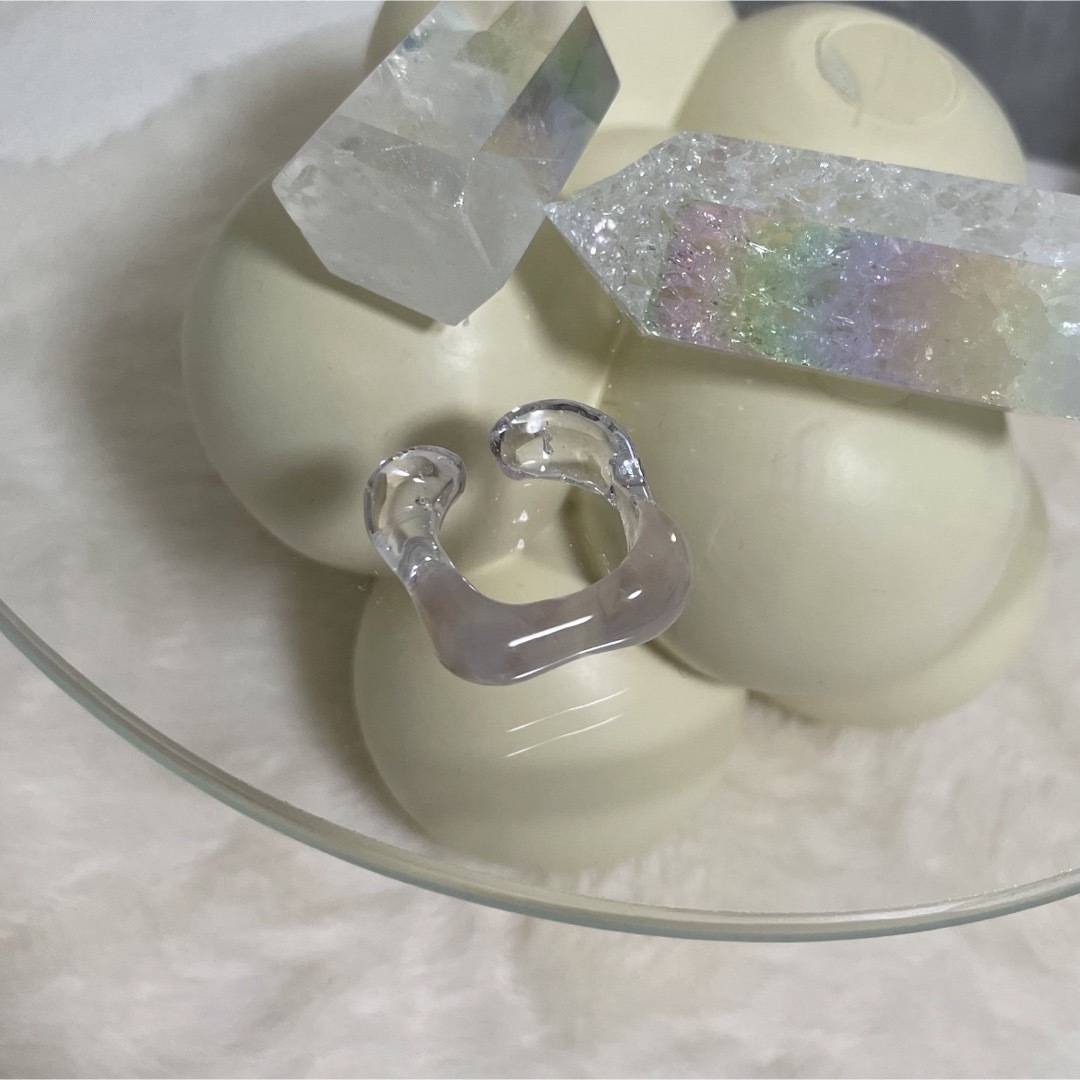 pink marble ring ハンドメイドのアクセサリー(リング)の商品写真