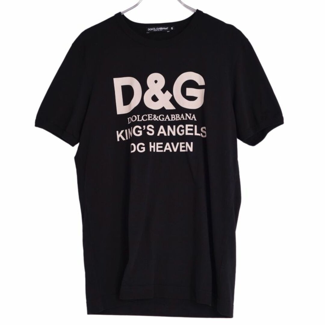 美品 ドルチェ&ガッバーナ DOLCE&GABBANA Tシャツ カットソー ショートスリーブ 半袖 コットン ブリントロゴ メンズ イタリア製  48(M相当) ブラック | フリマアプリ ラクマ