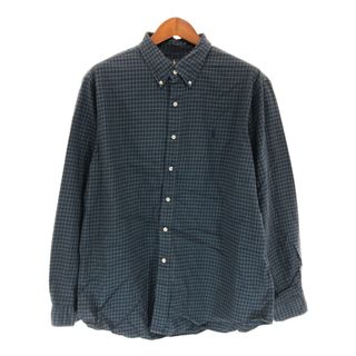 ポロラルフローレン(POLO RALPH LAUREN)のSALE///// Polo by Ralph Lauren ポロ ラルフローレン ボタンダウン 長袖シャツ 大きいサイズ チェック柄 ネイビー (メンズ XXL)  P4076(シャツ)