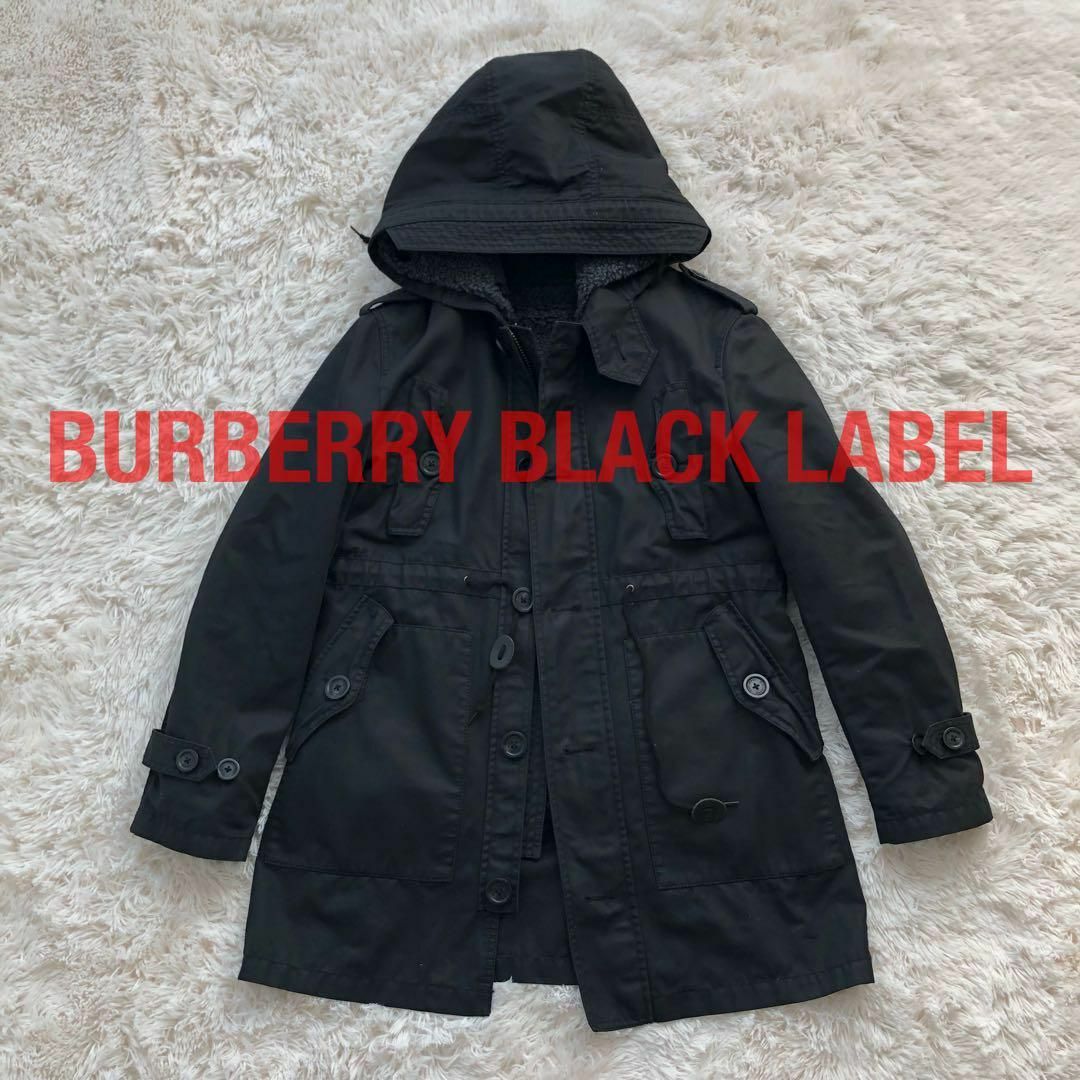 BURBERRY BLACK LABEL(バーバリーブラックレーベル)のバーバリーブラックレーベル　3WAYミリタリージャケット　ブラック黒L メンズのジャケット/アウター(ミリタリージャケット)の商品写真