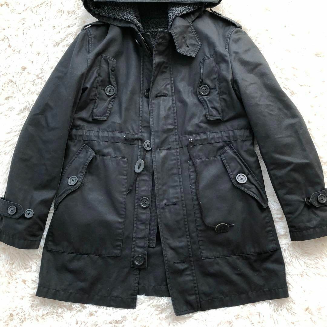 BURBERRY BLACK LABEL(バーバリーブラックレーベル)のバーバリーブラックレーベル　3WAYミリタリージャケット　ブラック黒L メンズのジャケット/アウター(ミリタリージャケット)の商品写真