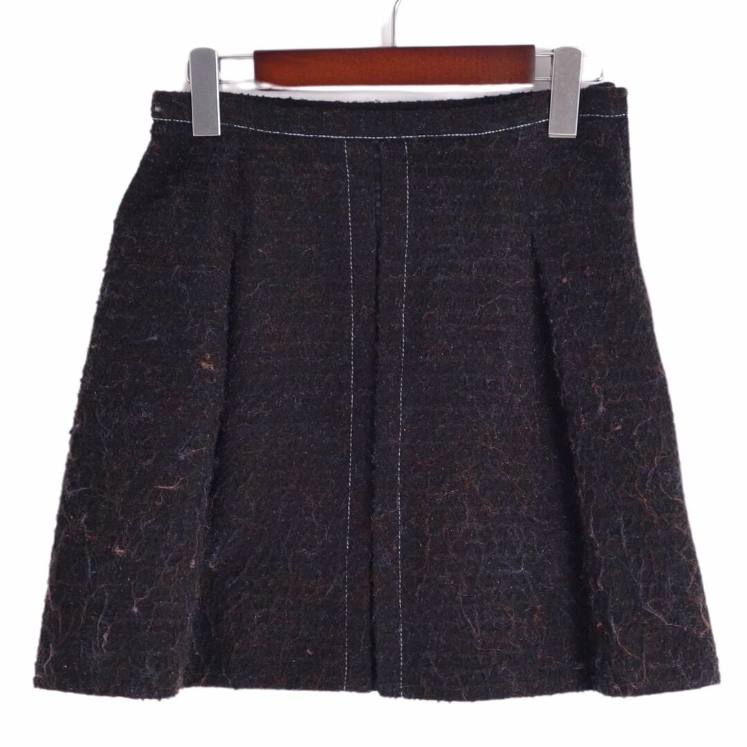 美品 ルイヴィトン LOUIS VUITTON スカート ショートスカート 台形スカート ツイード ウール ボトムス レディース 34(XS相当)  ブラック | フリマアプリ ラクマ