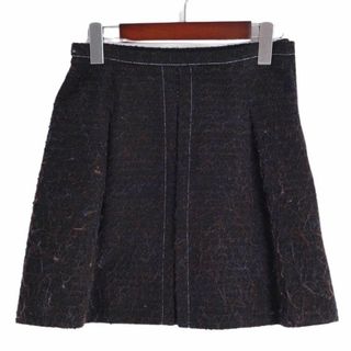 ルイヴィトン(LOUIS VUITTON)の美品 ルイヴィトン LOUIS VUITTON スカート ショートスカート 台形スカート ツイード ウール ボトムス レディース 34(XS相当) ブラック(ひざ丈スカート)