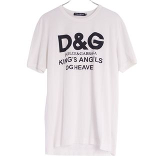 ドルチェアンドガッバーナ(DOLCE&GABBANA)の美品 ドルチェ&ガッバーナ DOLCE&GABBANA Tシャツ カットソー 半袖 ショートスリーブ ロゴプリント トップス メンズ 48(M相当) ホワイト(Tシャツ/カットソー(半袖/袖なし))