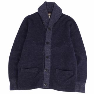 ダブルアールエル(RRL)の美品 ダブルアールエル RRL Ralph Lauren ニット カーディガン ショールカラー ロングスリーブ 長袖 コットン ウール トップス メンズ M ネイビー(カーディガン)