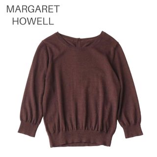 マーガレットハウエル(MARGARET HOWELL)のMARGARET HOWELL ウール バックボタン ニット(ニット/セーター)