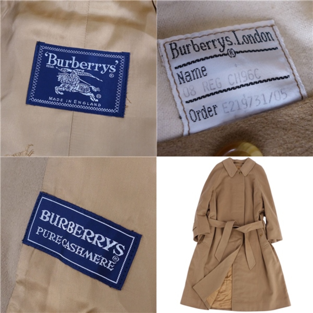 BURBERRY(バーバリー)の極美品 Vintage バーバリー Burberrys コート ステンカラーコート バルマカーンコート 英国製 カシミヤ100％ アウター レディース 8(M相当) ブラウン レディースのジャケット/アウター(その他)の商品写真