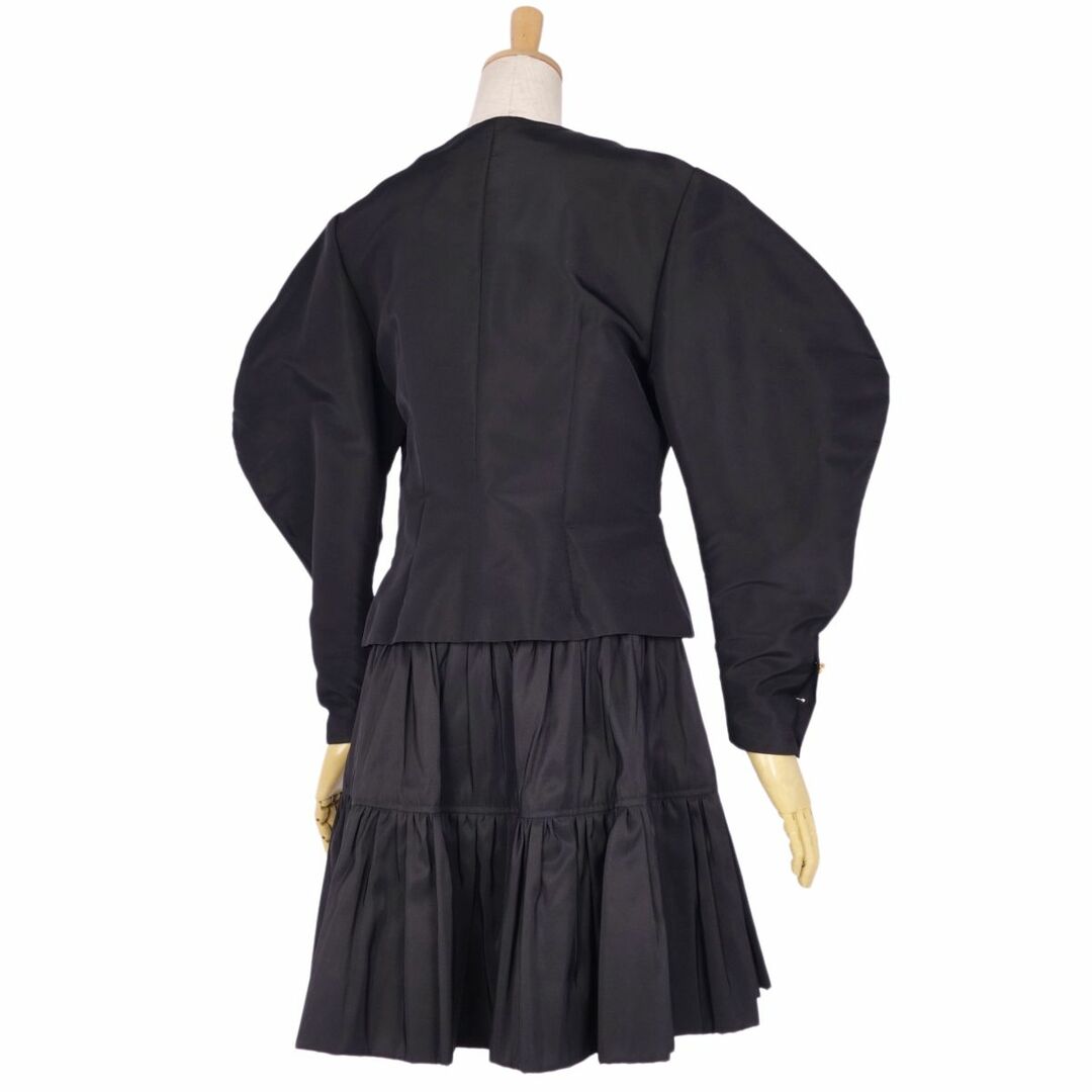 Vintage シャネル CHANEL セットアップ スカートスーツ ジャケット スカート ココマークゴールドボタン シルク100％ レディース 40(M相当) ブラック約7756cmcm