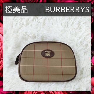 バーバリー(BURBERRY)の極美品 バーバリーズ ノバチェック キャンバス×レザー ポーチ マルチケース(ポーチ)