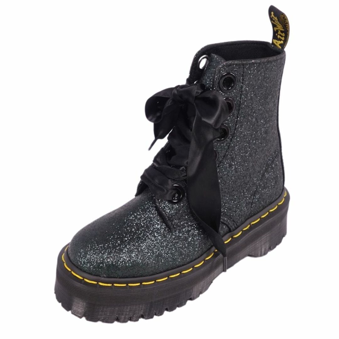 Dr.Martens(ドクターマーチン)の美品 ドクターマーチン Dr.Martens ブーツ MOLLY GLTR レースアップ グリッター シューズ 靴 レディース UK3(22cm相当) グリーン レディースの靴/シューズ(ブーツ)の商品写真