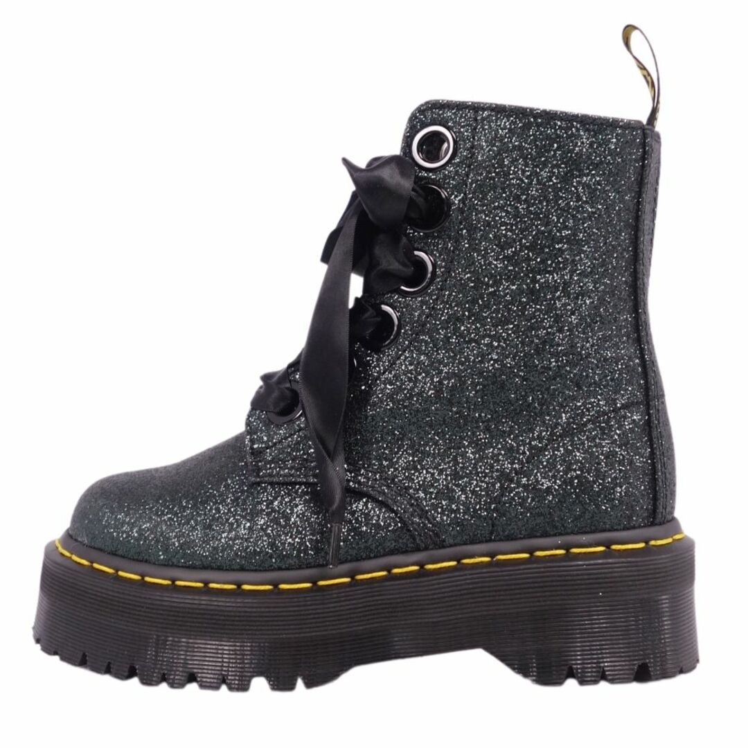 Dr.Martens(ドクターマーチン)の美品 ドクターマーチン Dr.Martens ブーツ MOLLY GLTR レースアップ グリッター シューズ 靴 レディース UK3(22cm相当) グリーン レディースの靴/シューズ(ブーツ)の商品写真