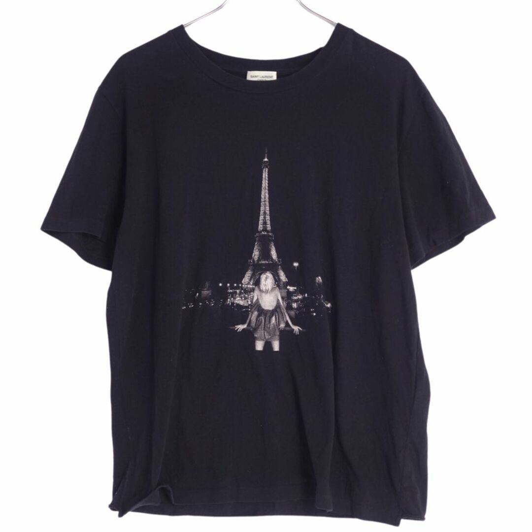 サンローラン パリ SAINT LAURENT PARIS Tシャツ カットソー コットン トップス レディース イタリア製 S ブラックカラーブラック