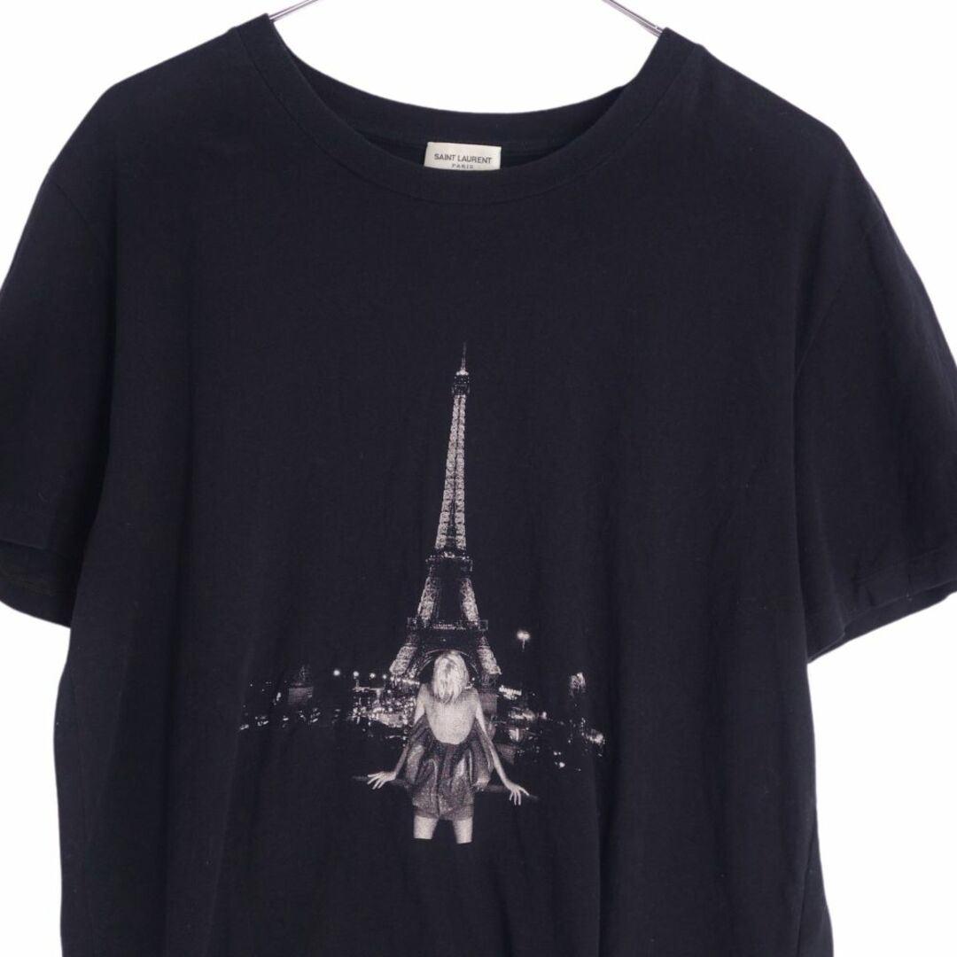 サンローラン パリ SAINT LAURENT PARIS Tシャツ カットソー コットン トップス レディース イタリア製 S ブラックカラーブラック