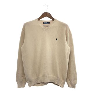 ポロラルフローレン(POLO RALPH LAUREN)のSALE/// 90年代~ Polo by Ralph Lauren ポロ ラルフローレン コットンニット セーター ベージュ (メンズ L)  P4154(ニット/セーター)