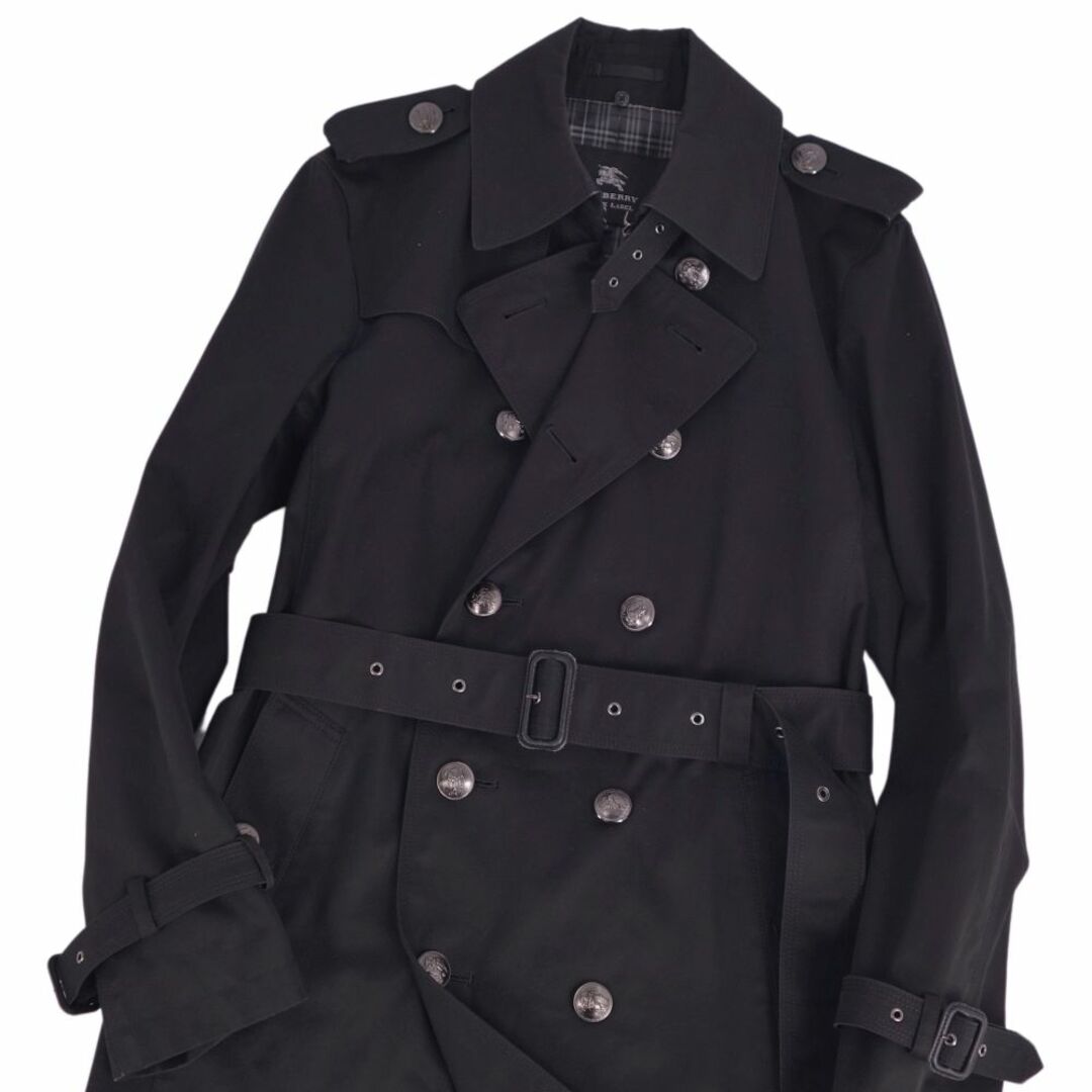 美品 バーバリー ブラックレーベル BURBERRY BLACK LABEL コート トレンチコート コットン100% 無地 アウター メンズ M ブラック 美品 バーバリー ブラックレーベル BURBERRY BLACK LABEL コート トレンチコート コットン100% 無地 アウター メンズ M ブラック