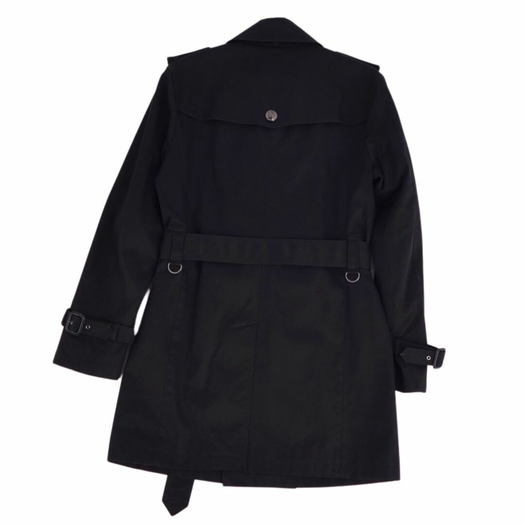 BURBERRY BLACK LABEL(バーバリーブラックレーベル)の美品 バーバリー ブラックレーベル BURBERRY BLACK LABEL コート トレンチコート コットン100％ 無地 アウター メンズ M ブラック メンズのジャケット/アウター(トレンチコート)の商品写真