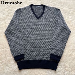 【極美品】Drumohr ドルモア ヘリンボーン柄 Vネック セーター 40