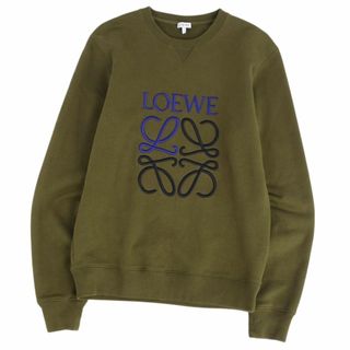 ロエベ(LOEWE)の美品 ロエベ LOEWE スウェット トレーナー アナグラム ロングスリーブ コットン トップス メンズ S カーキ(スウェット)