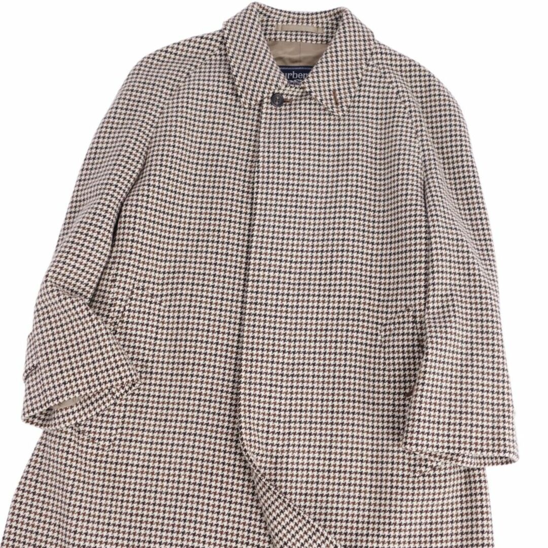 BURBERRY(バーバリー)の美品 Vintage バーバリー Burberrys コート ステンカラーコート バルマカーンコート 千鳥格子 カシミヤ ウール アウター メンズ 88-160(S相当) ベージュ メンズのジャケット/アウター(ステンカラーコート)の商品写真