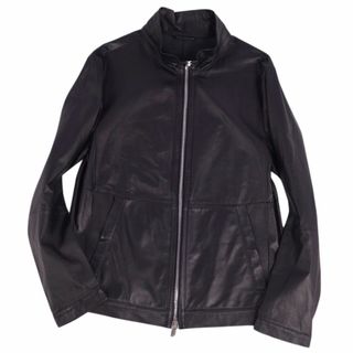 エンポリオアルマーニ(Emporio Armani)の美品 エンポリオアルマーニ EMPORIO ARMANI ジャケット レザージャケット ラムレザー ジップアップ アウター メンズ 56(XXL) ブラック(その他)