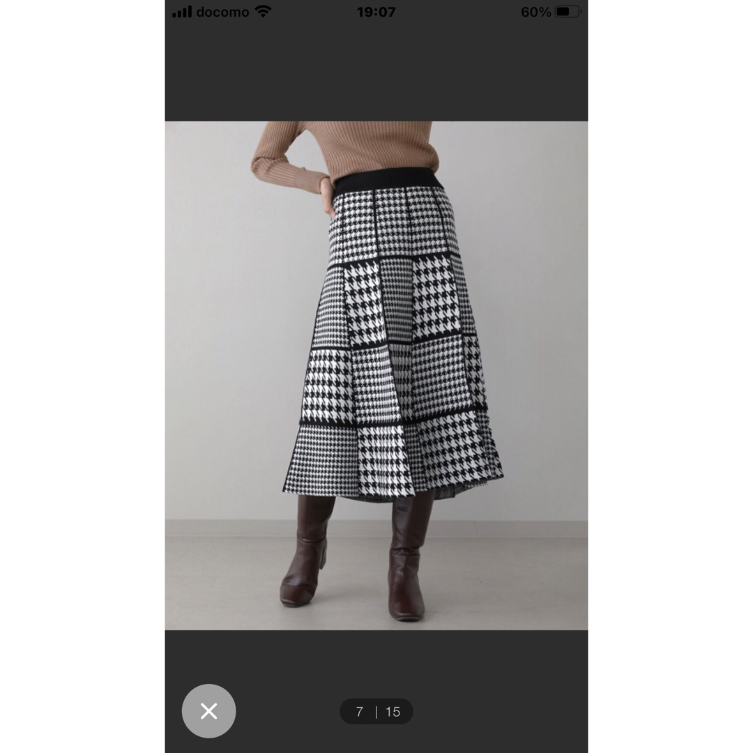 Bou Jeloud(ブージュルード)のMIXパターンチェックニットスカート ブージュルード レディースのスカート(ロングスカート)の商品写真