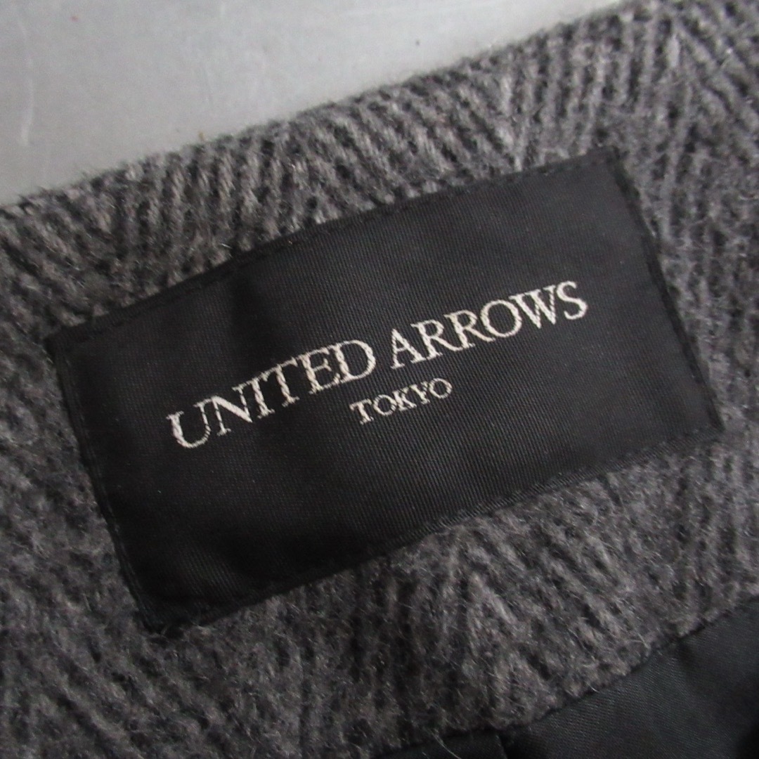 UNITED ARROWS(ユナイテッドアローズ)のUNITED ARROWS ヘリンボーン ノーカラーコート アウター ジャケット レディースのジャケット/アウター(その他)の商品写真