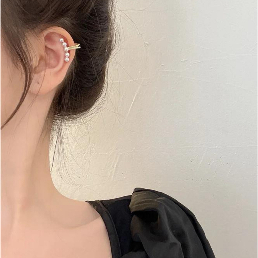 ear cuff pearl gold simple  レディースのアクセサリー(イヤーカフ)の商品写真