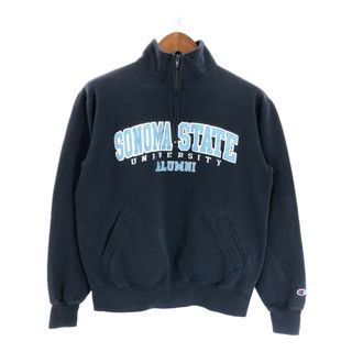 チャンピオン(Champion)のSALE///// 2000年代～ Champion チャンピオン SONOMASTATE UNIVERSITY ALUMNI ハーフジップ スウェット ネイビー (レディース )  P4377(トレーナー/スウェット)