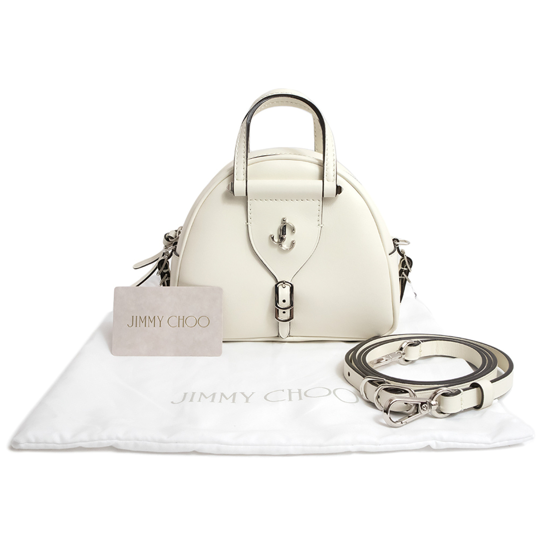 JIMMY CHOO(ジミーチュウ)のジミーチュウ JIMMY CHOO レザー ヴァレンヌ ボーリング ミニ ショルダー ハンドバッグ ホワイト VARENNE BOWLING MINI（新品・未使用品） レディースのバッグ(ショルダーバッグ)の商品写真