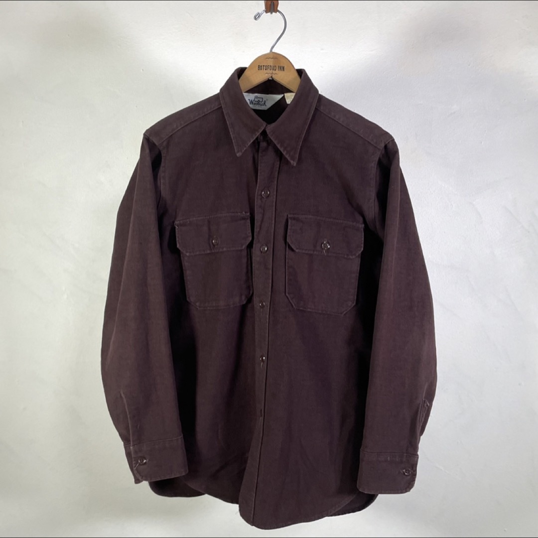 WOOLRICH(ウールリッチ)の良品 70s USA製 woolrich シャモアクロスシャツ ブラウン　M メンズのトップス(シャツ)の商品写真