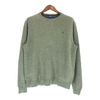 ポロラルフローレン(POLO RALPH LAUREN)のSALE///// Polo by Ralph Lauren ポロ ラルフローレン クルーネック ハイゲージニット セーター グリーン (メンズ XL/TG) 中古 古着 P4599(ニット/セーター)