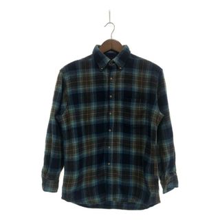 ペンドルトン(PENDLETON)のSALE///// 90年代 PENDLETON ペンドルトン ボタンダウン ウール長袖シャツ チェック柄 マルチカラー (メンズ L) 中古 古着 P4833(シャツ)