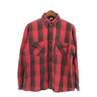 オシュコシュ(OshKosh)のSALE///// 90年代 OSHKOSH オシュコシュ 長袖シャツ チェック柄 マルチカラー (メンズ サイズ相当) 中古 古着 P4857(シャツ)