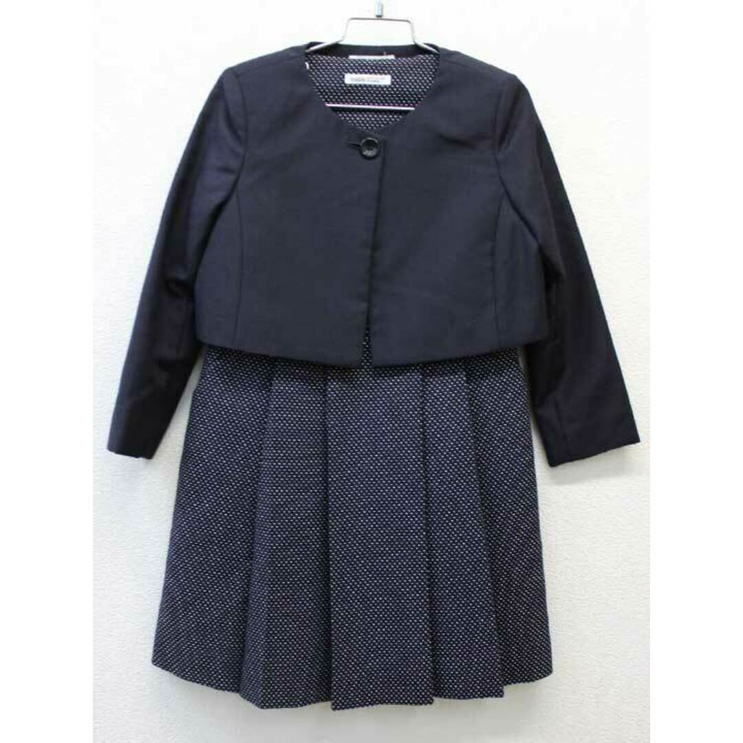 【新入荷!】▽ベベ/BeBe▽120cm アンサンブル 濃紺＆濃紺×白 フォーマル 卒園式 入学式 お受験 見学会 説明会 お稽古 結婚式 発表会 謝恩会 冠婚葬祭子供服 キッズ kids 女の子 fml 722132毛80％ポリ20％裏