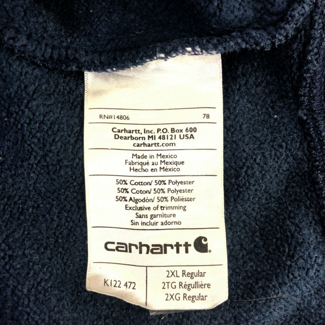 carhartt(カーハート)のSALE///// Carhartt カーハート MIDWEIGHT HOODED ZIP-FRONT SWEATSHIRT フーディー パーカー 大きいサイズ ネイビー (メンズ 2XL)  P4925 メンズのトップス(パーカー)の商品写真