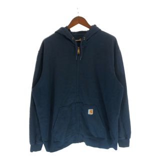 カーハート(carhartt)のSALE///// Carhartt カーハート MIDWEIGHT HOODED ZIP-FRONT SWEATSHIRT フーディー パーカー 大きいサイズ ネイビー (メンズ 2XL)  P4925(パーカー)