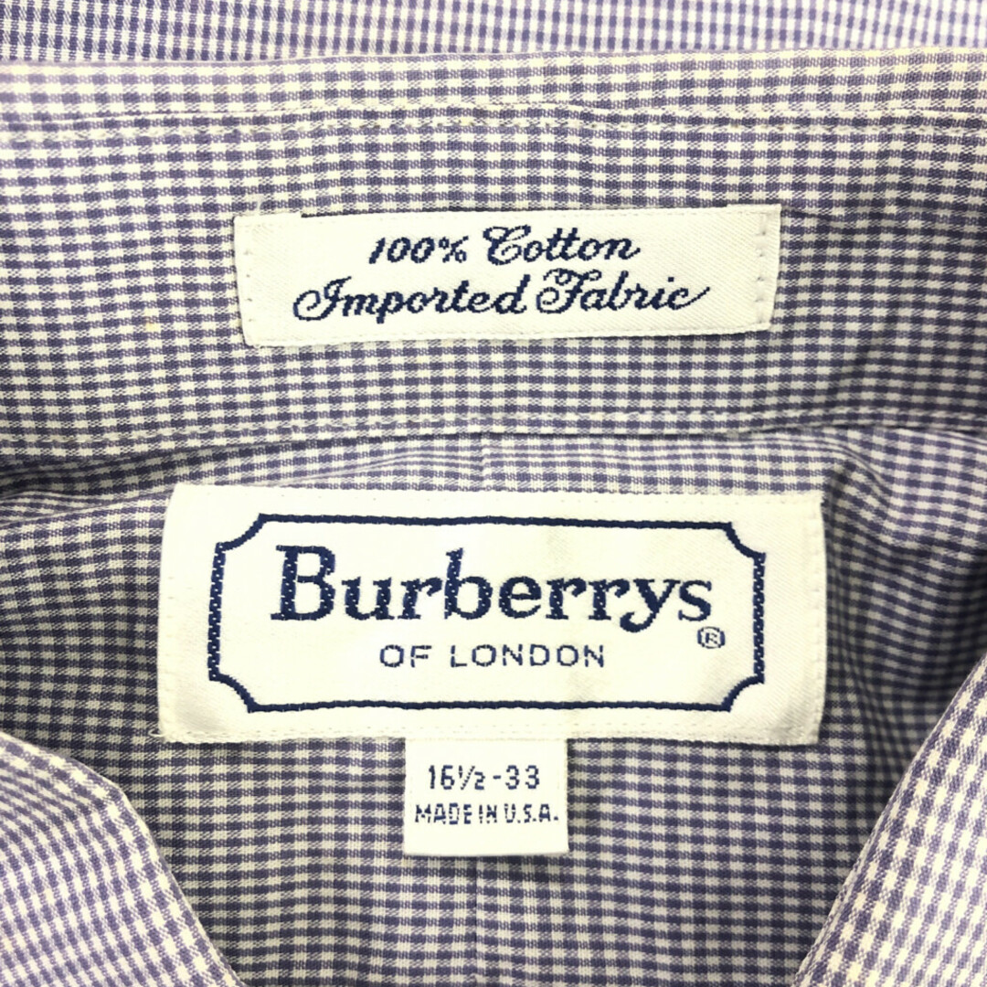 BURBERRY(バーバリー)のSALE///// 90年代 USA製 Burberrys バーバリーズ  長袖ドレスシャツ フォーマル チェック パープル (メンズ 16 1/2-33) 中古 古着 P4933 メンズのトップス(シャツ)の商品写真