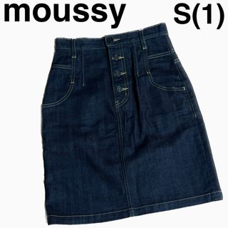 マウジー(moussy)の美品 moussy ハイウエスト スカート S デニム マウジー サイズ1(ミニスカート)