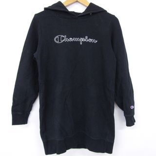 チャンピオン(Champion)のチャンピオン 長袖ワンピース スウェット スエットフード付き キッズ 女の子用 160サイズ ブラック Champion(ワンピース)