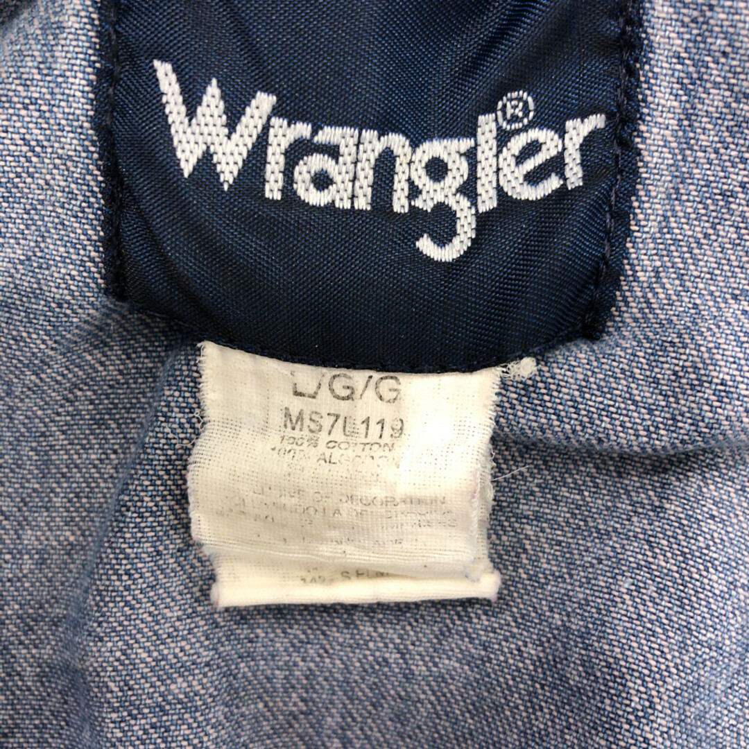 Wrangler(ラングラー)のSALE///// 90年代 Wrangler ラングラー ウエスタン 長袖シャツ 紺タグ ブルー (メンズ ) 中古 古着 P4999 メンズのトップス(シャツ)の商品写真